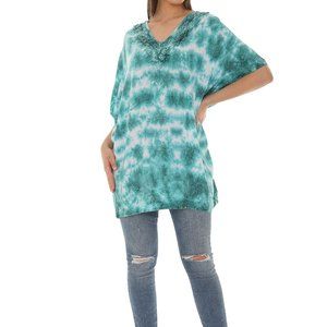 Tie Dye Caftan Style Embroidery Tunic